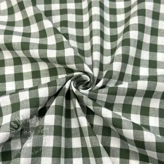 Puuvillakangas Check dark green