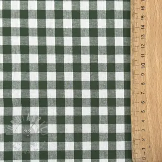 Puuvillakangas Check dark green