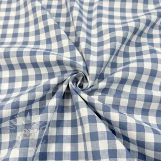 Puuvillakangas Check blue