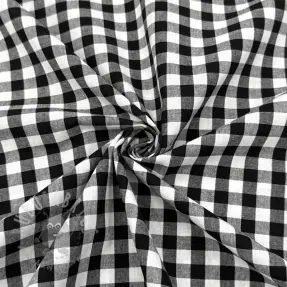 Puuvillakangas Check black