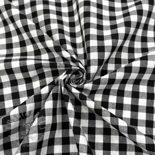 Puuvillakangas Check black
