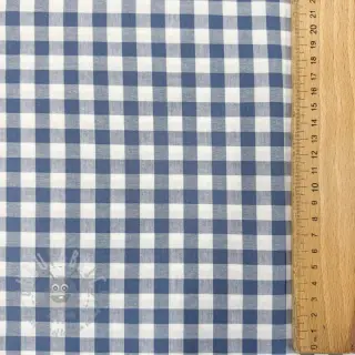Puuvillakangas Check blue