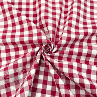 Puuvillakangas Check red