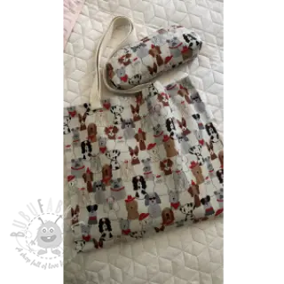Sisustuskangas Linenlook Dog Dress Up