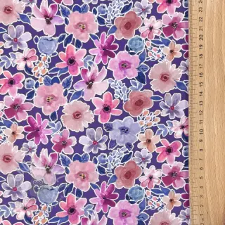 Puuvillakangas Significant flowers purple digital print