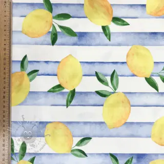 Sisustuskangas Lemons blue digital print