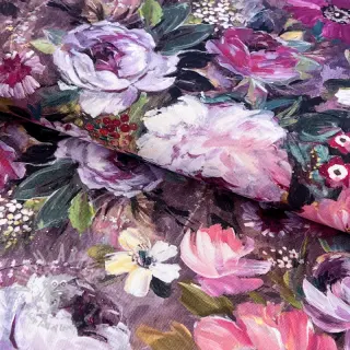 Sisustuskangas Oil painting flowers mauve digital print