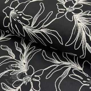Puuvillakangas EMBROIDERY GABARDINE Luana black