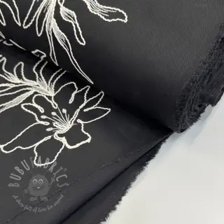 Puuvillakangas EMBROIDERY GABARDINE Luana black