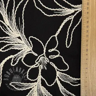 Puuvillakangas EMBROIDERY GABARDINE Luana black
