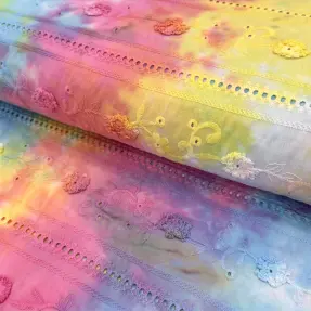 Bavlnená látka EMBROIDERY Tie dye Della design B