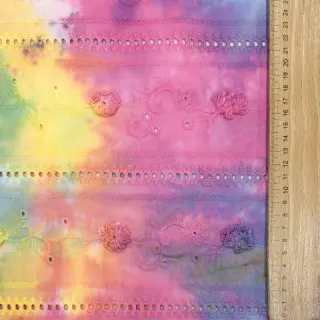 Bavlnená látka EMBROIDERY Tie dye Della design B