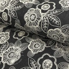 Puuvillakangas JEANS EMBROIDERY Niva design C