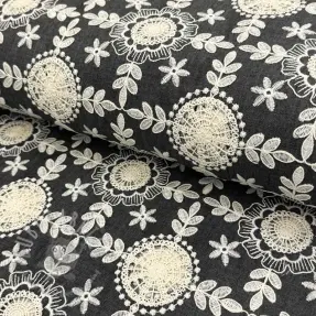 Puuvillakangas JEANS EMBROIDERY Niva design D