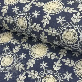 Puuvillakangas JEANS EMBROIDERY Niva design B