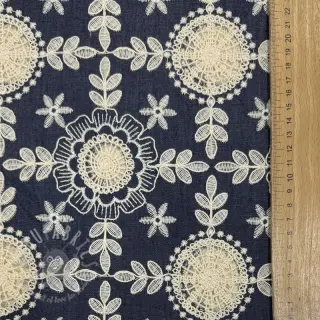 Puuvillakangas JEANS EMBROIDERY Niva design B