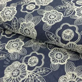 Puuvillakangas JEANS EMBROIDERY Niva design Ja