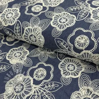 Puuvillakangas JEANS EMBROIDERY Niva design Ja