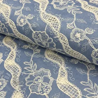 Puuvillakangas JEANS EMBROIDERY Flora design B
