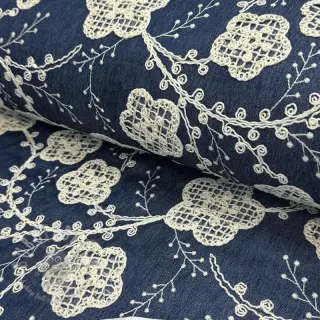 Puuvillakangas JEANS EMBROIDERY Flora design C