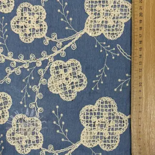 Puuvillakangas JEANS EMBROIDERY Flora design D