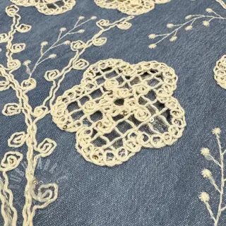 Puuvillakangas JEANS EMBROIDERY Flora design D