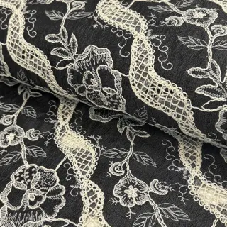 Bavlnená látka JEANS EMBROIDERY Flora design E
