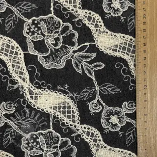 Puuvillakangas JEANS EMBROIDERY Flora design E