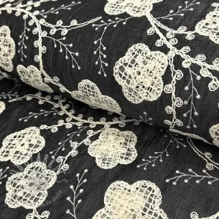 Puuvillakangas JEANS EMBROIDERY Flora design F