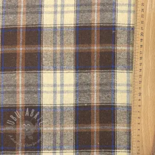 Puuvillakangas YARN DYED CHECK BRUSHED brown